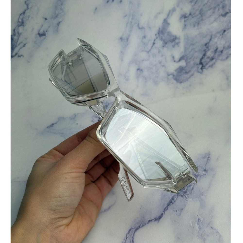 NEW Givenchy GV40049U Cut Mask Clear Silver Sunglasses